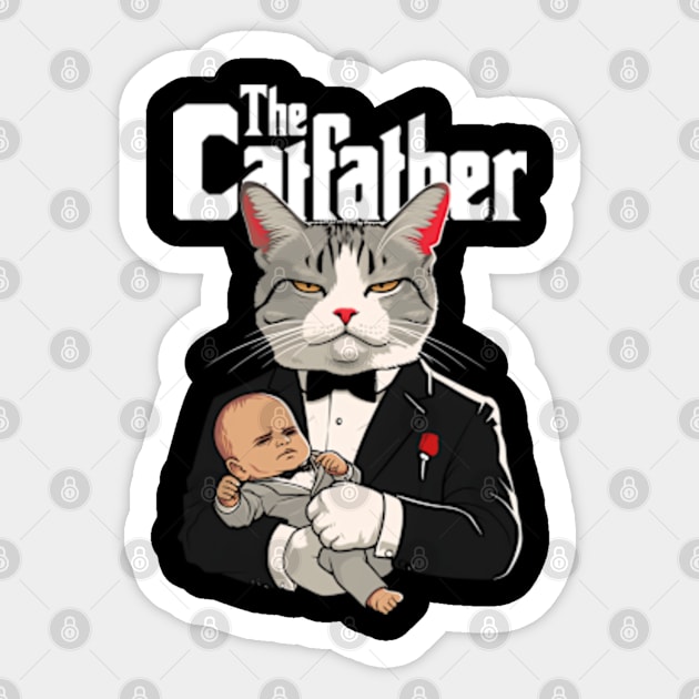 The Catfather Sticker by Three Meat Curry